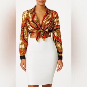 Woman’s WOW Couture  Stylish Tie-Front Dress Size Small